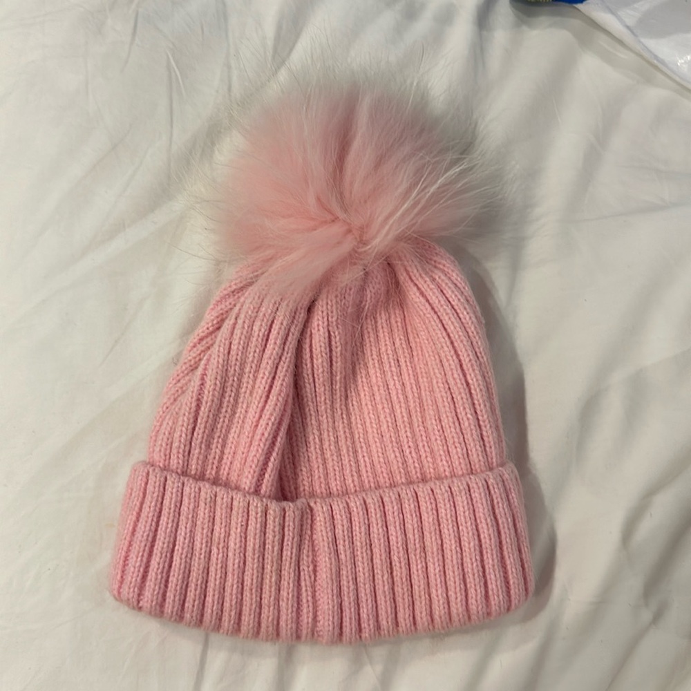 Linda Richards Wool Pom Pom Hat Light Pink